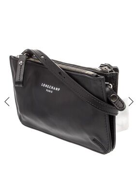 Longchamp Black Leather Shoulder Belt Bag